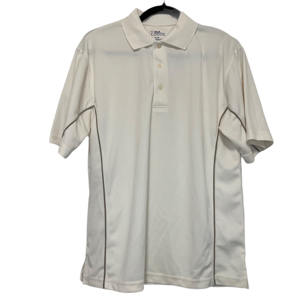 PGA TOUR men’s cream golf shirt size M